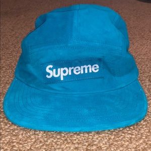 supreme Turquoise velvet 5 panel hat